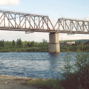AYaM. The bridge across the Yenga river on the Tynda-Berkakit section.
